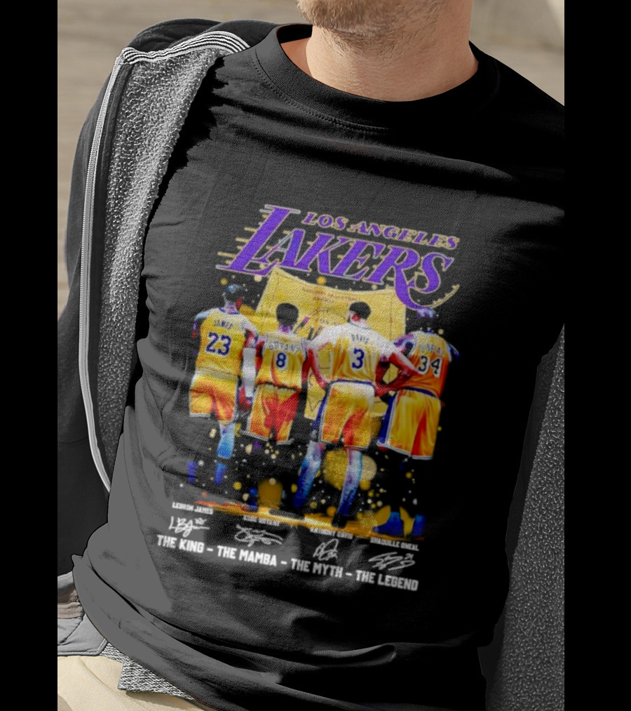 Los Angeles Lakers LeBron James Kobe Bryant Anthony Davis Shaquille O'Neal The King The Mamba The Myth The Legend T-Shirt