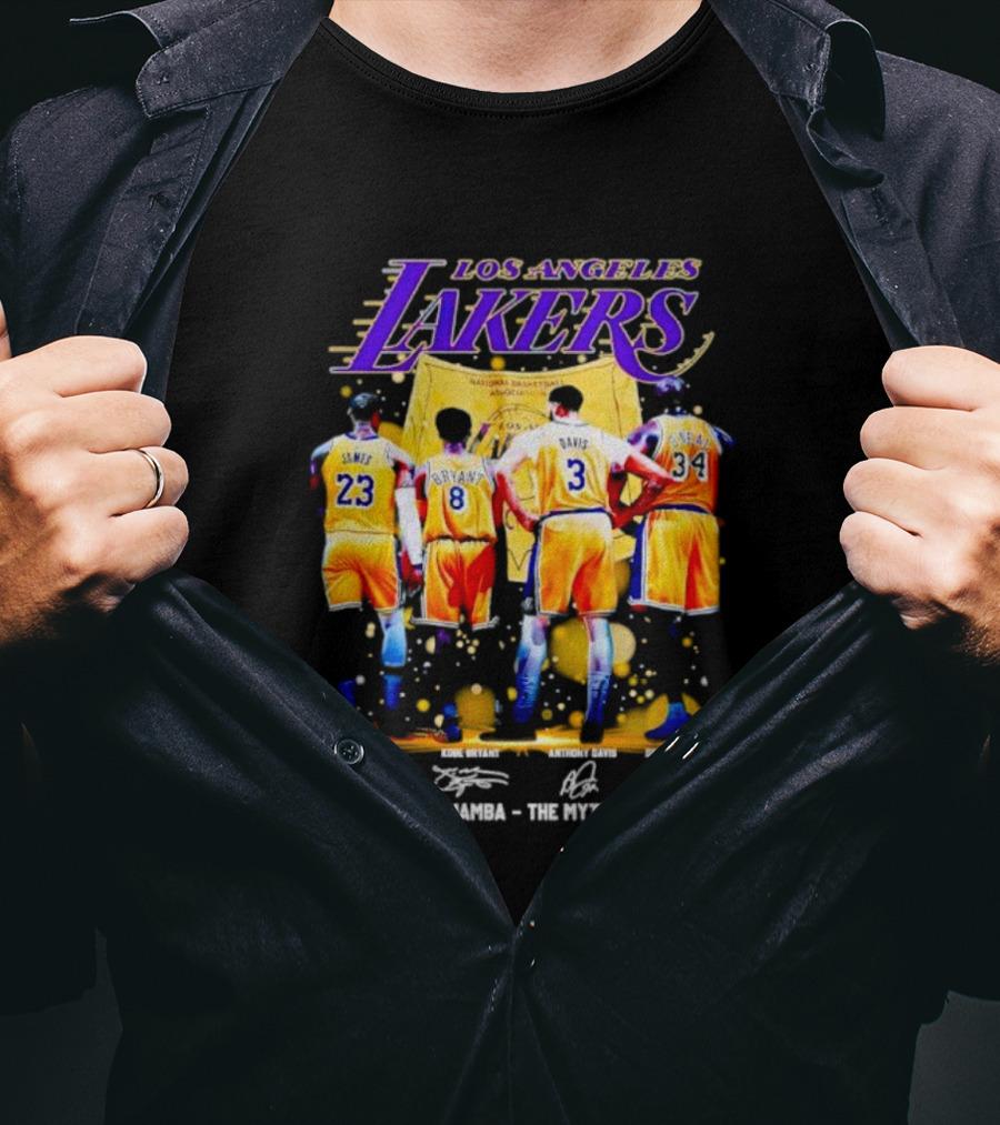 Los Angeles Lakers LeBron James Kobe Bryant Anthony Davis Shaquille O'Neal The King The Mamba The Myth The Legend T-Shirt