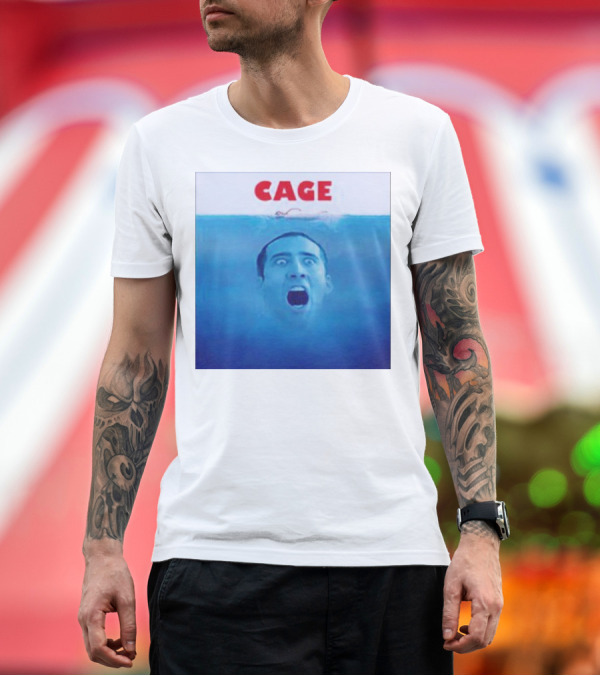 Premium T-Shirt: Cage Parody Jaws Nicolas Cage T-Shirt Cage Parody Jaws Nicolas Cage T-Shirt