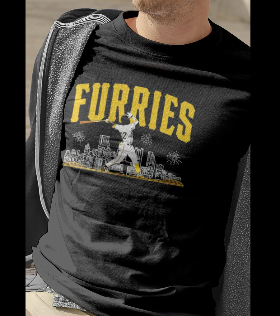 Furries Pittsburgh Baseball Skyline Batter Scene PGHCo T-Shirt