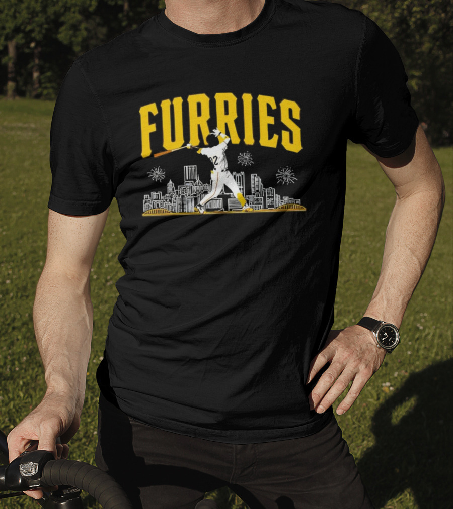 Furries Pittsburgh Baseball Skyline Batter Scene PGHCo T-Shirt