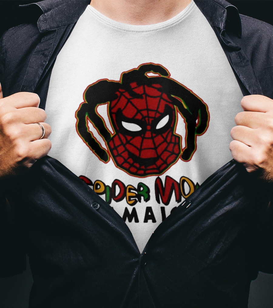 Spider Mon Jamaica Rasta Colors Face T-Shirt