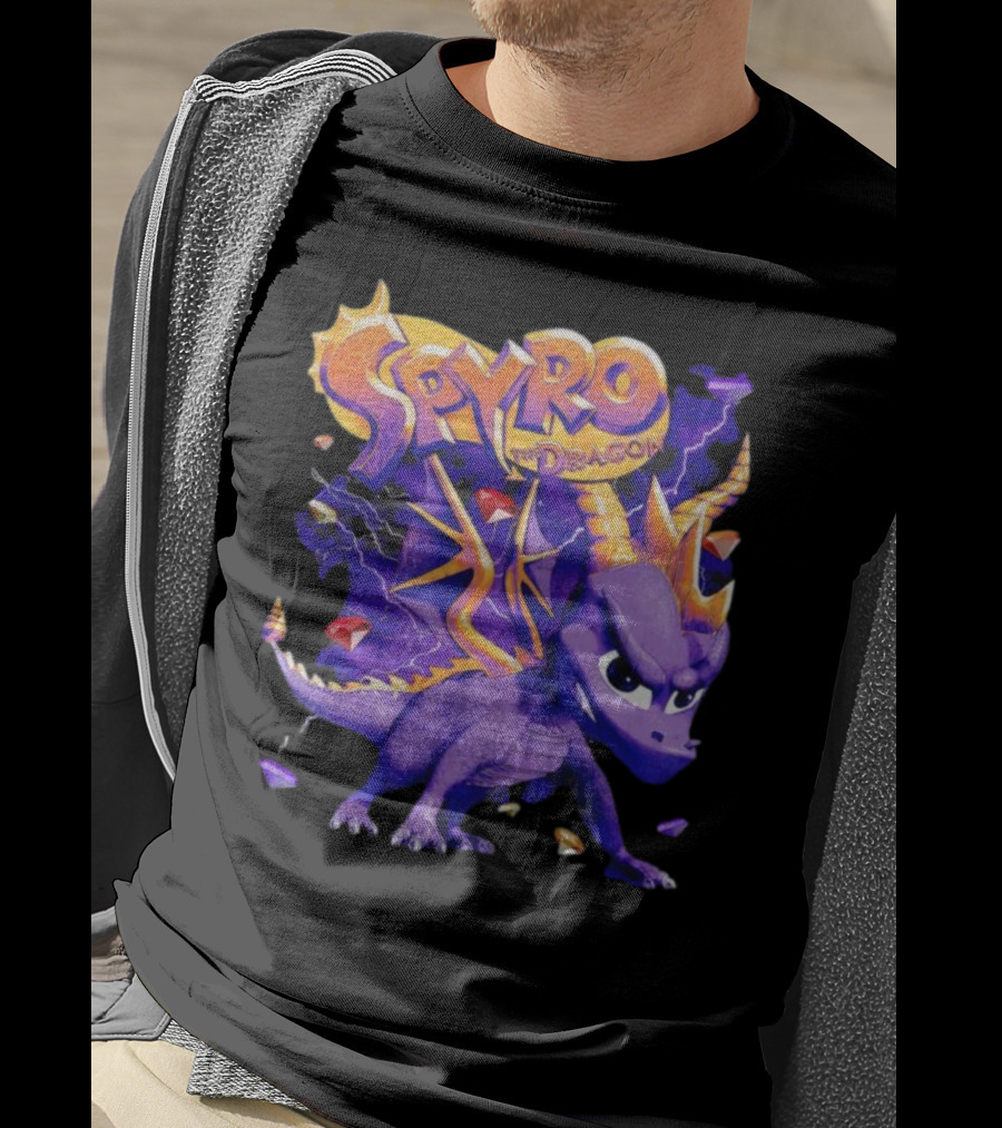 Spyro The Dragon Purple Lightning Gemstones Adventure T-Shirt