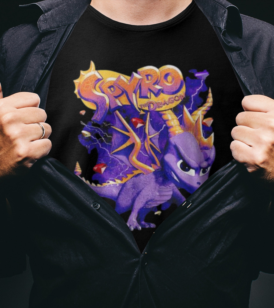 Spyro The Dragon Purple Lightning Gemstones Adventure T-Shirt
