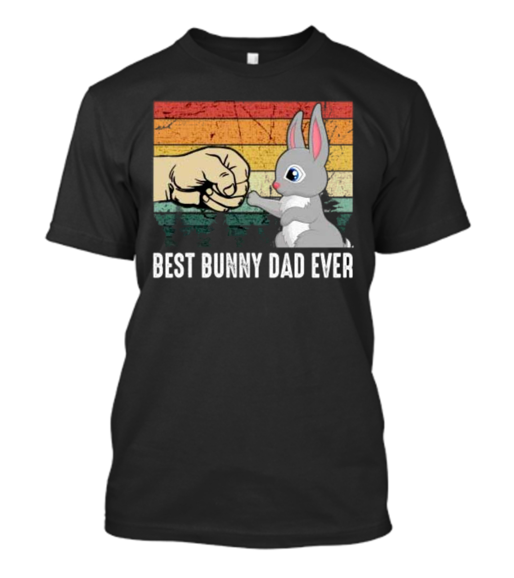 BEST BUNNY DAD EVER Vintage Fist Bump With Rabbit T-Shirt