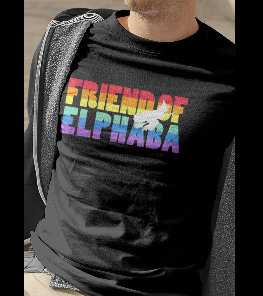 Friend Of Elphaba Pride Rainbow Flying Witch T-Shirt