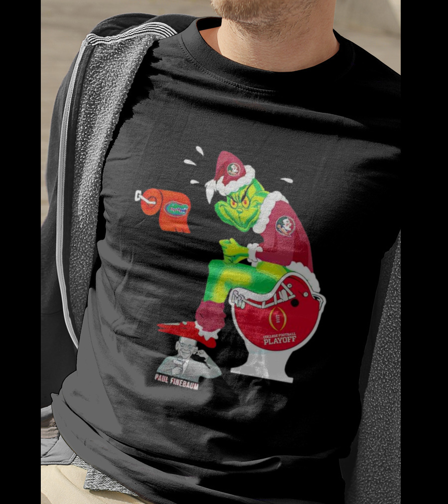 Grinch Florida State Seminoles College Football Playoff Toilet Helmet Paul Finebaum T-Shirt