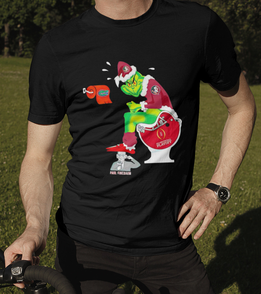 Grinch Florida State Seminoles College Football Playoff Toilet Helmet Paul Finebaum T-Shirt