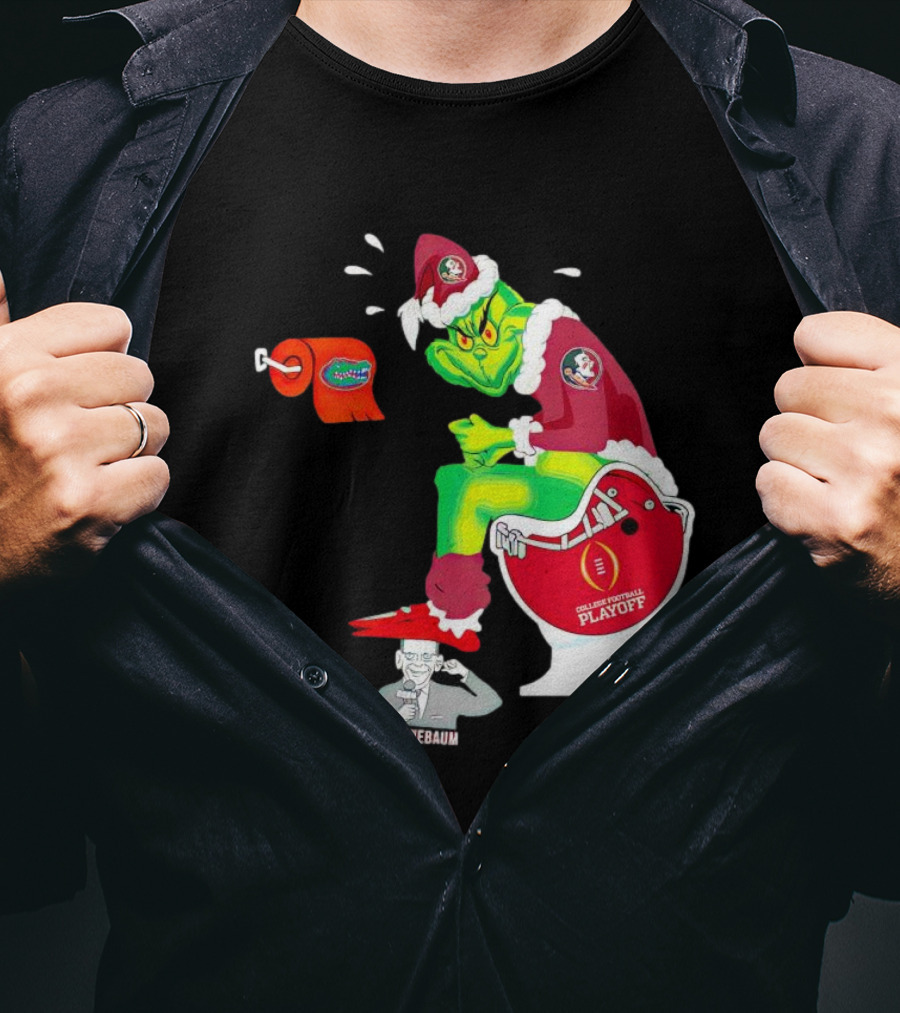 Grinch Florida State Seminoles College Football Playoff Toilet Helmet Paul Finebaum T-Shirt