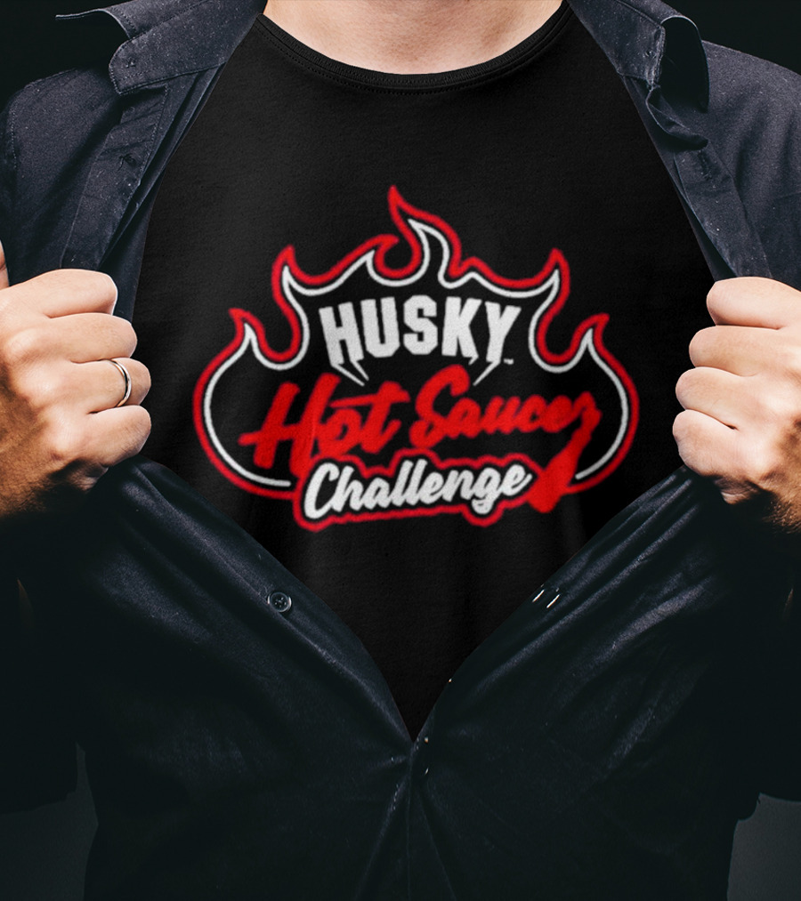 Husky Hot Sauce Challenge Fiery Flames T-Shirt