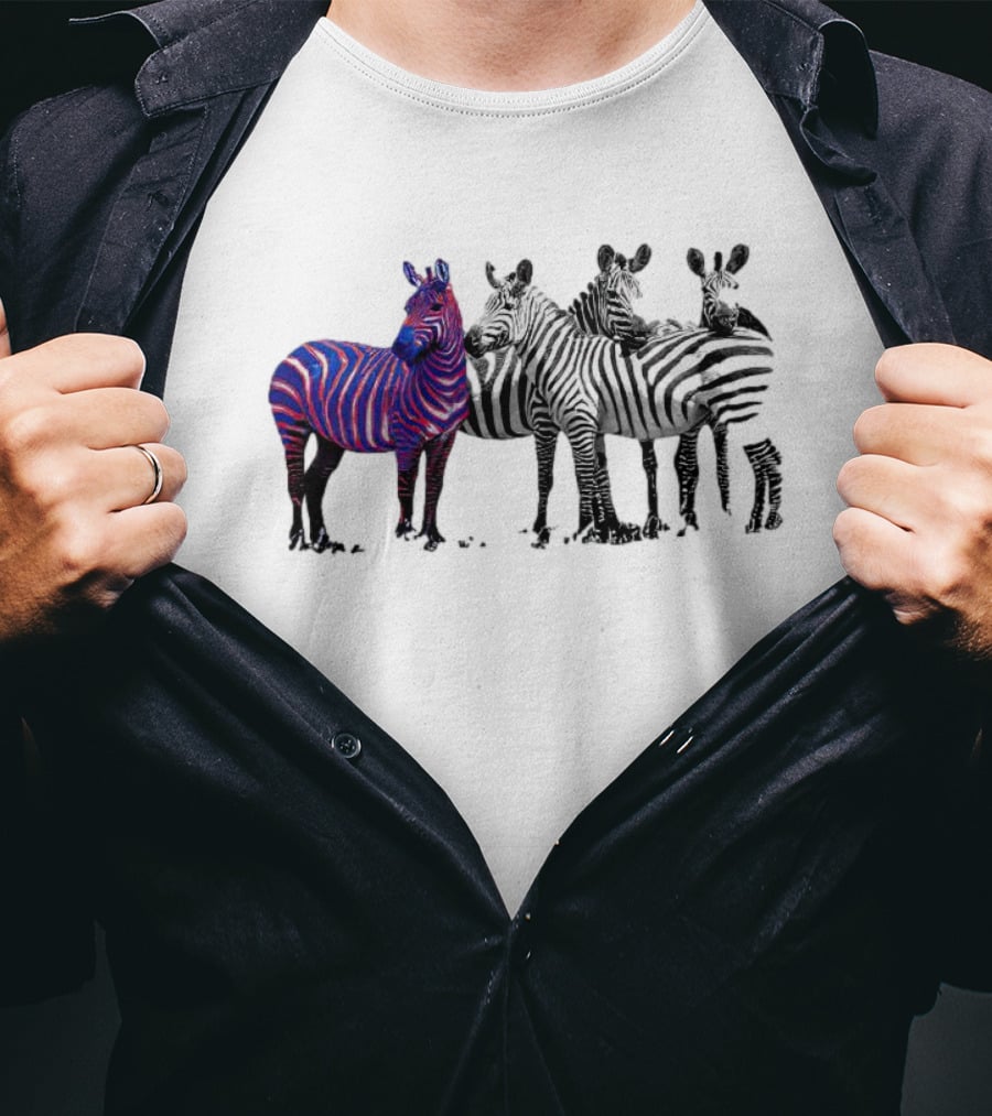 Buffalo Bills Zebra With Group Of Zebras In White And Black Stripes T-Shirt