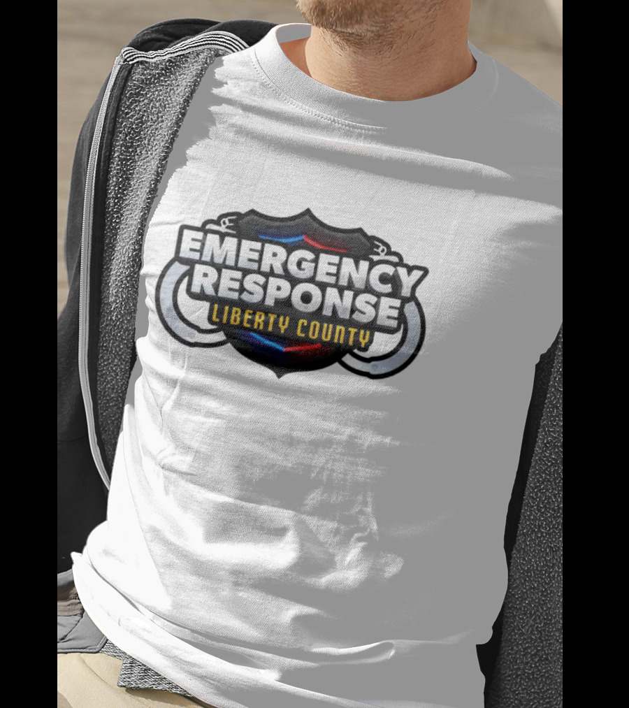 Emergency Response Liberty County Handcuff Shield Emblem T-Shirt