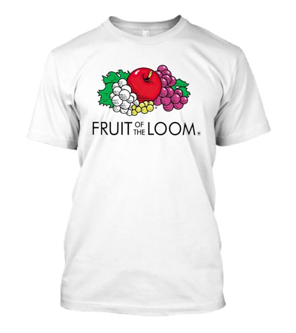 FRUIT OF THE LOOM Logo With Apples Grapes And Leaves T-Shirt