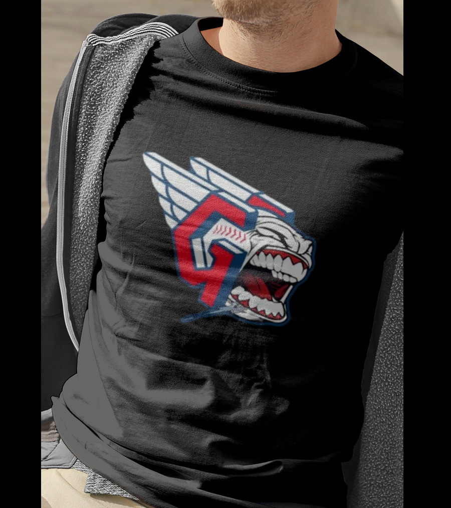 Cleveland Guardians Screaming G With Baseball Bat Wings T-Shirt