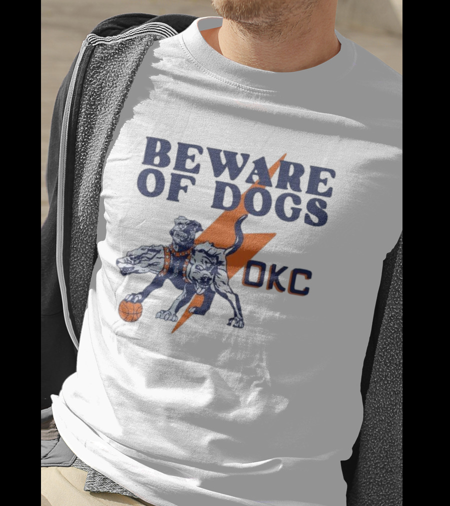 Beware Of Dogs OKC Thunder Basketball Team Lightning T-Shirt