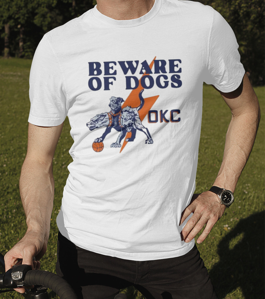 Beware Of Dogs OKC Thunder Basketball Team Lightning T-Shirt