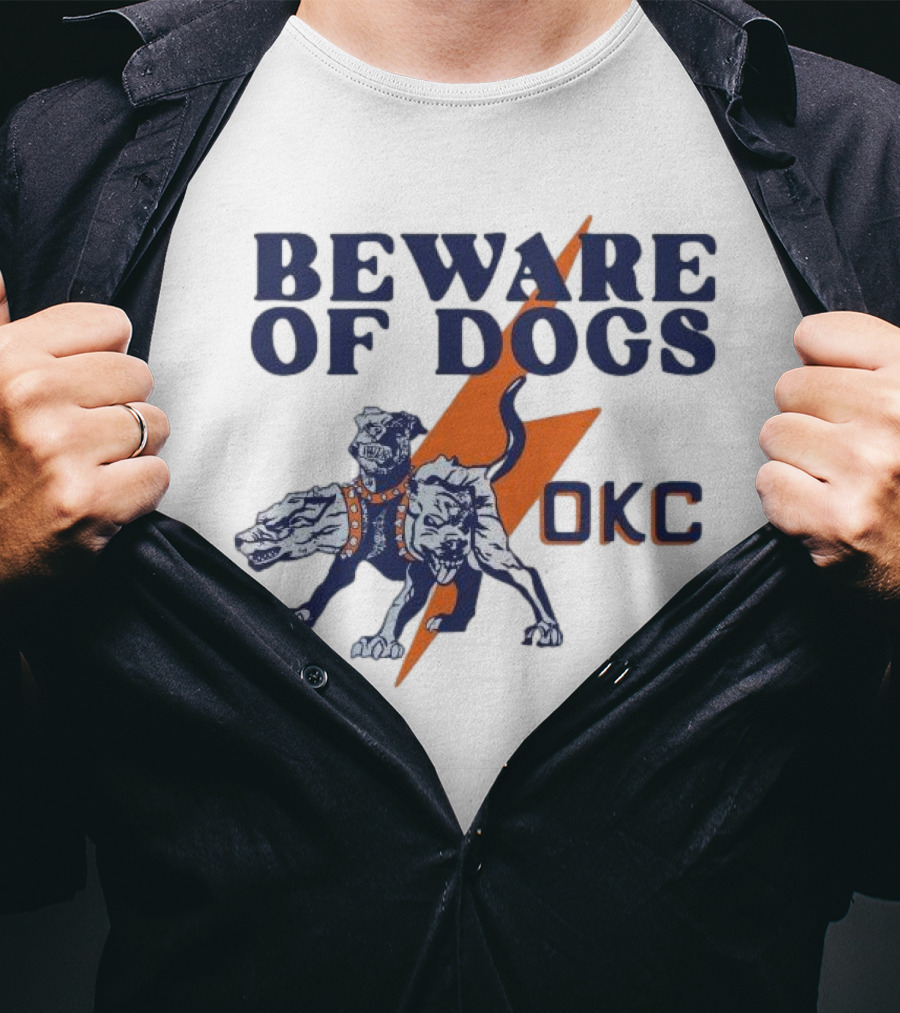 Beware Of Dogs OKC Thunder Basketball Team Lightning T-Shirt