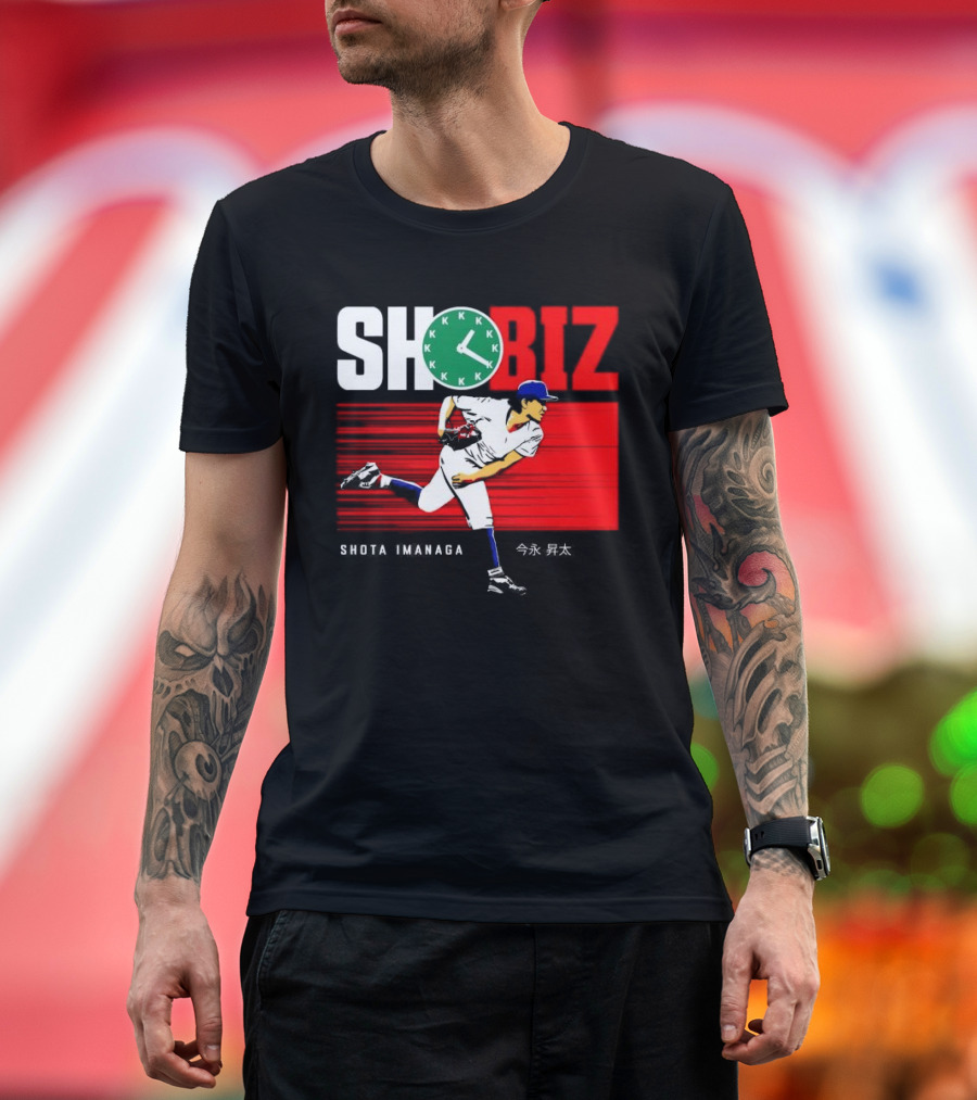 SHO BIZ Shōta Imanaga Pitching Los Angeles Dodgers K Clock T-Shirt