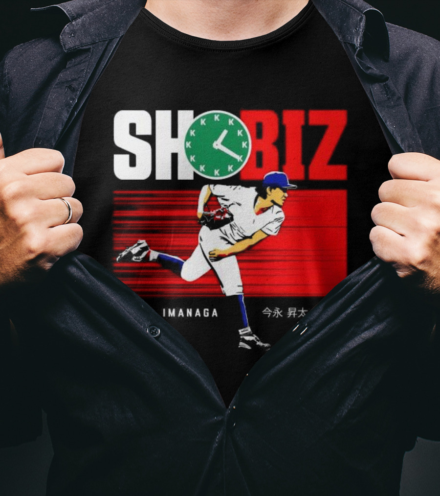 SHO BIZ Shōta Imanaga Pitching Los Angeles Dodgers K Clock T-Shirt