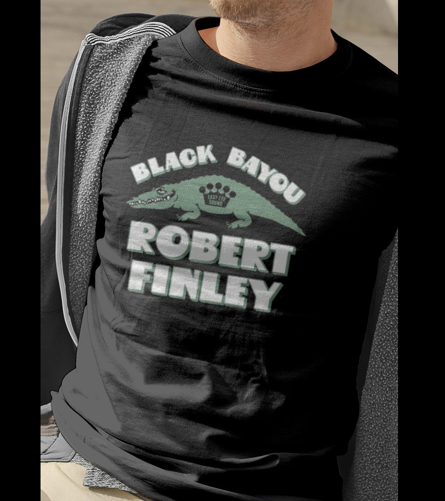 Robert Finley Black Bayou Lazy Eye Sound Alligator T-Shirt