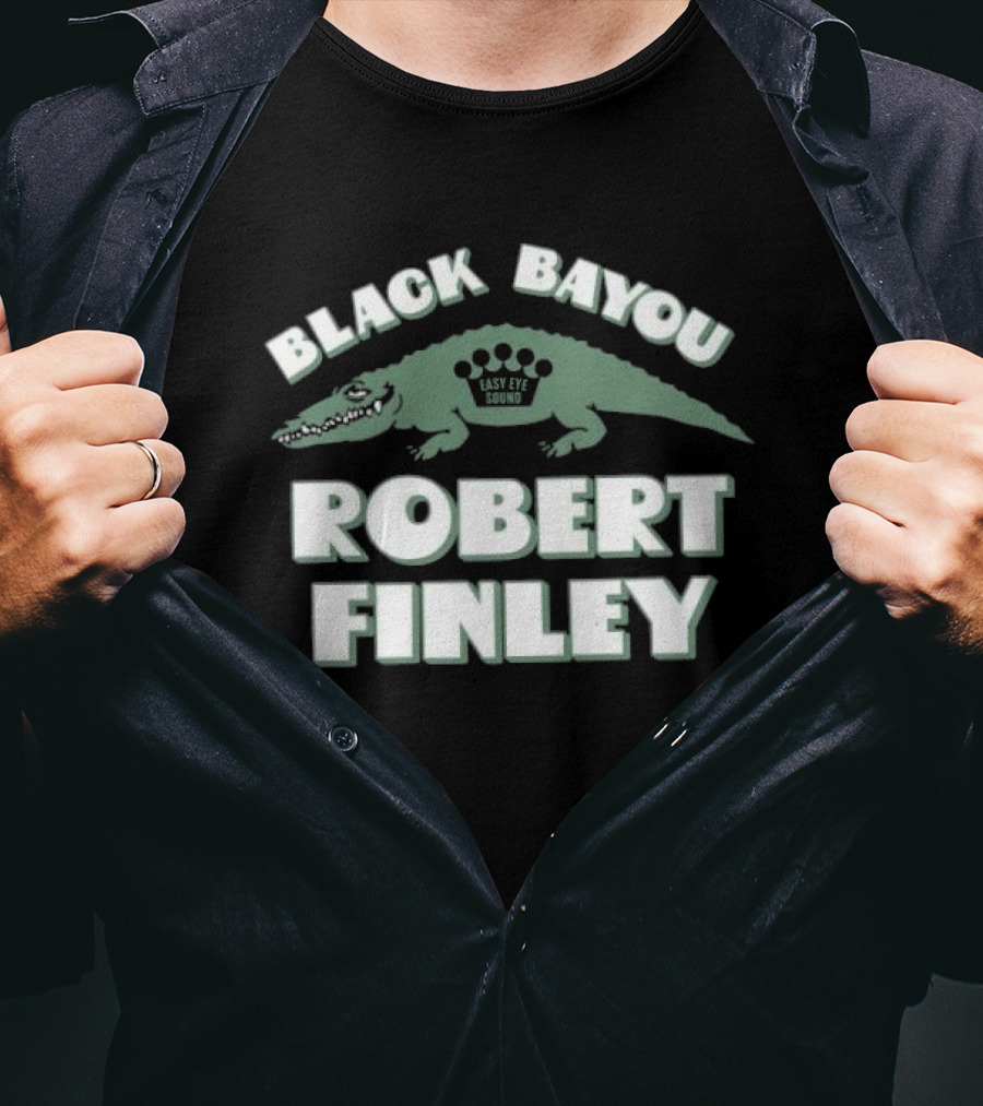 Robert Finley Black Bayou Lazy Eye Sound Alligator T-Shirt