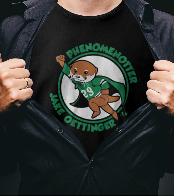 Phenomenotter Jake Oettinger 29 Green Superhero Otter T-Shirt