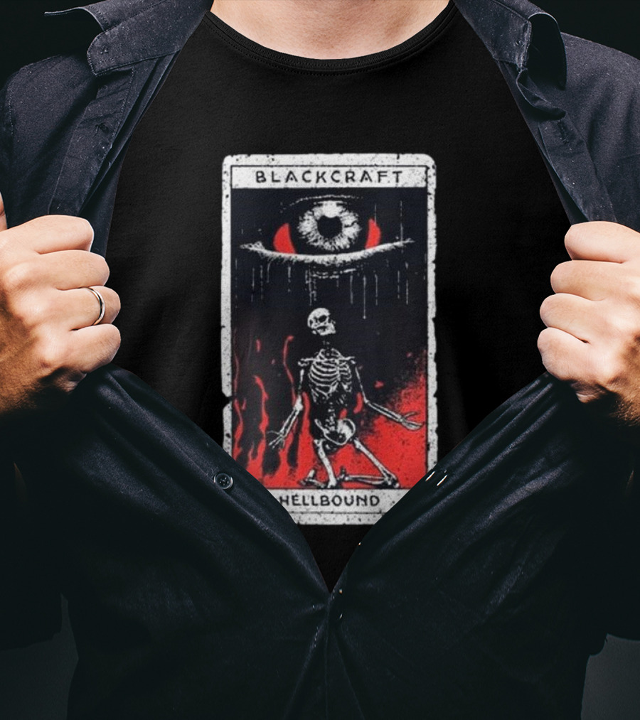 Blackcraft Cult Hellbound Tarot Skeleton Eye Flames T-Shirt