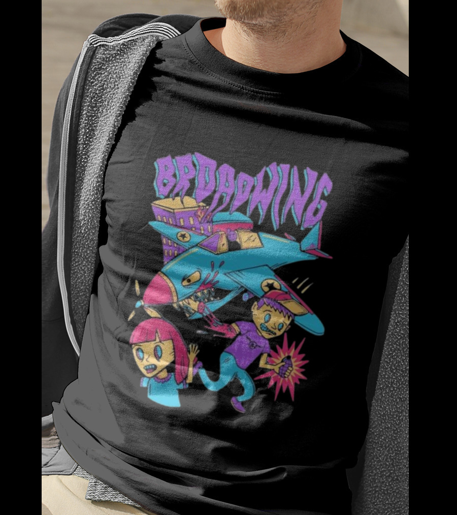 Broadwing Plane Chaos Scene T-Shirt