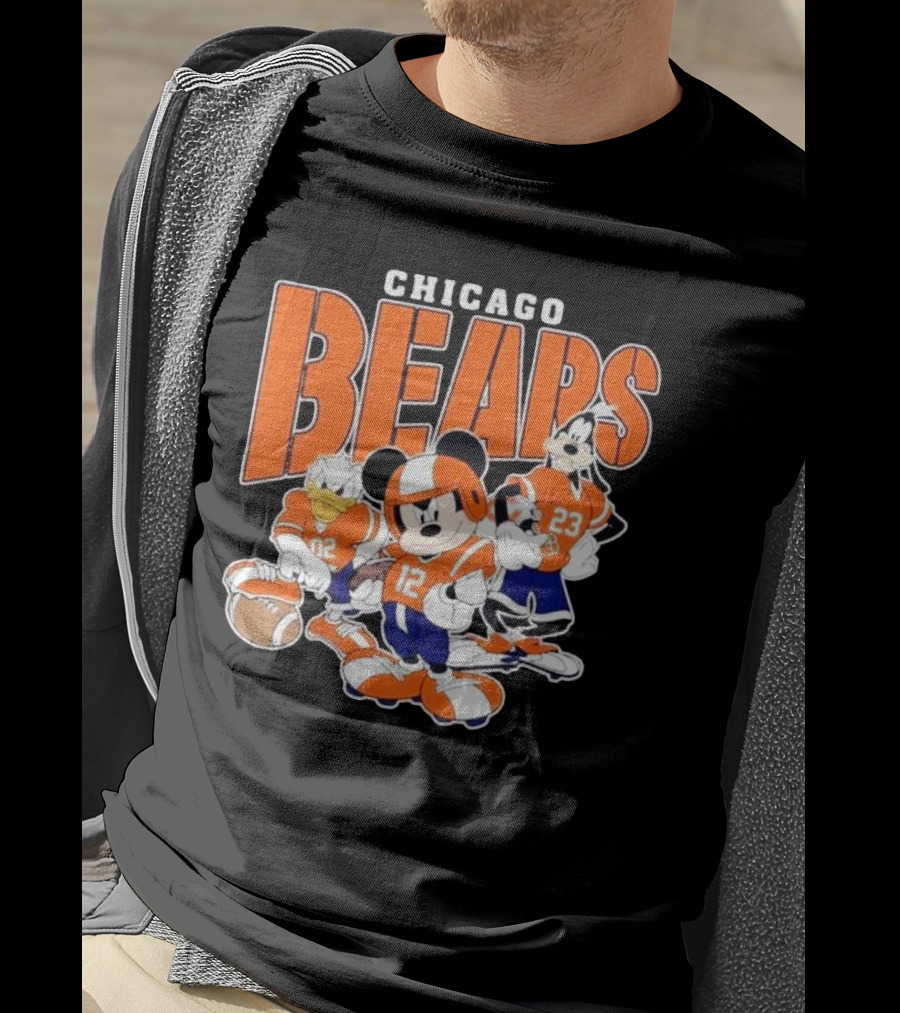 Chicago Bears Mickey Donald Goofy Football Team T-Shirt