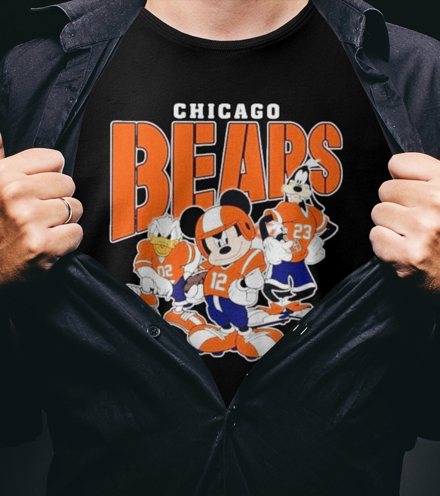 Chicago Bears Mickey Donald Goofy Football Team T-Shirt
