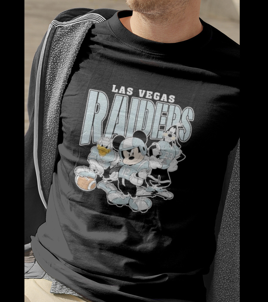 Las Vegas Raiders Mickey Mouse Donald Duck Goofy Football Team T-Shirt