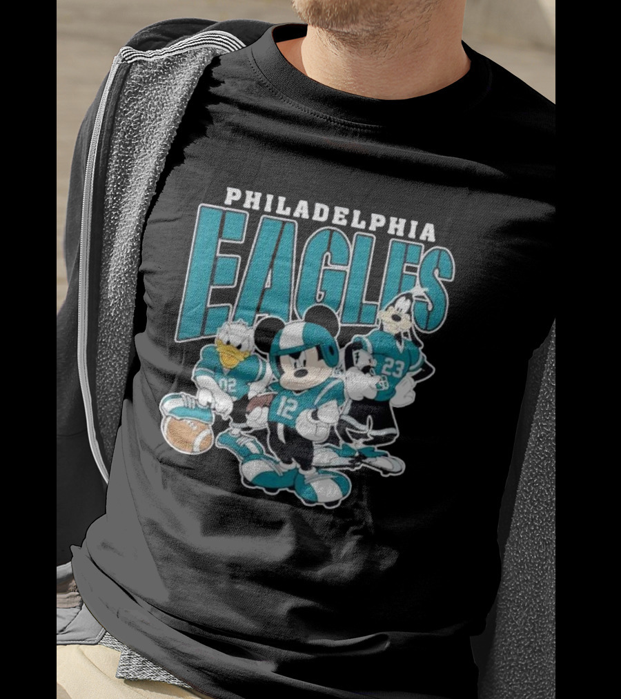 Philadelphia Eagles Mickey Donald Goofy Football Team T-Shirt