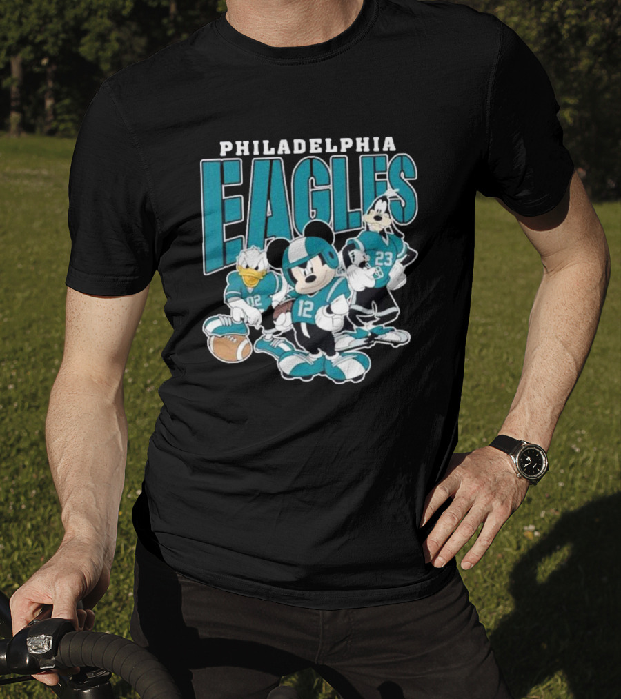 Philadelphia Eagles Mickey Donald Goofy Football Team T-Shirt