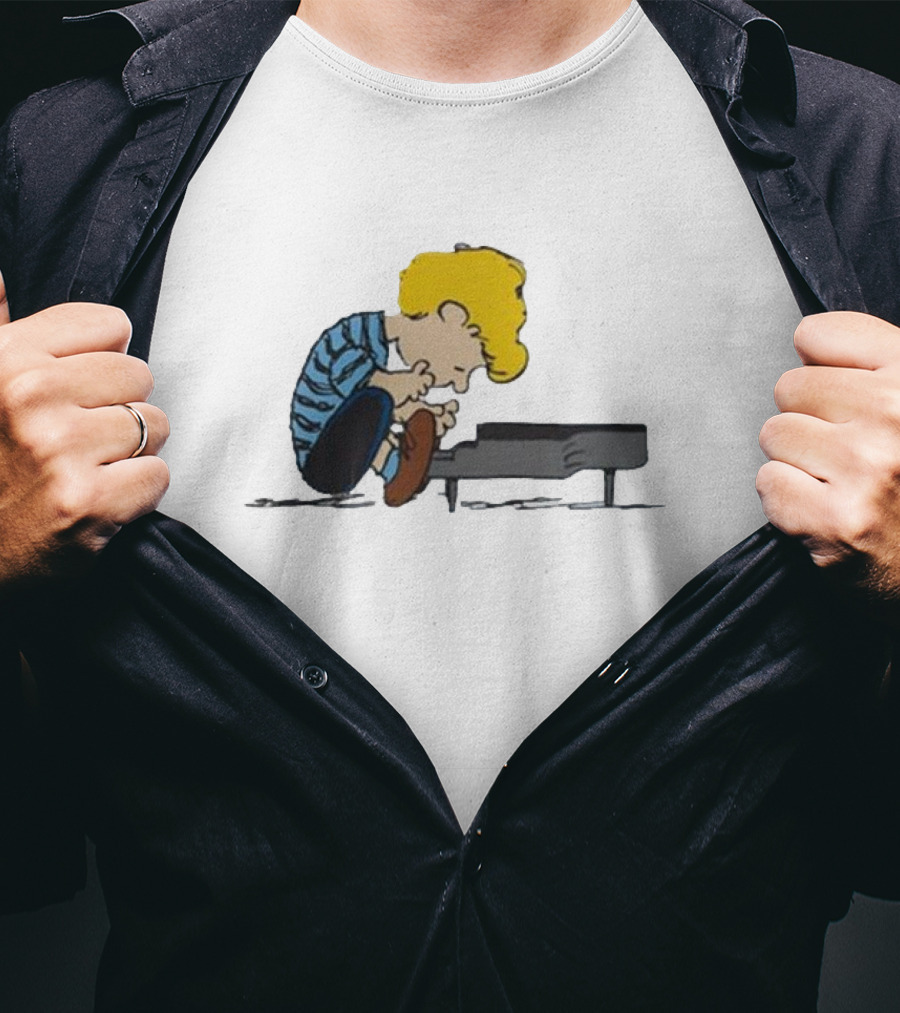 Peanuts Schroeder Piano Player Iconic Comic Strip Character T-Shirt