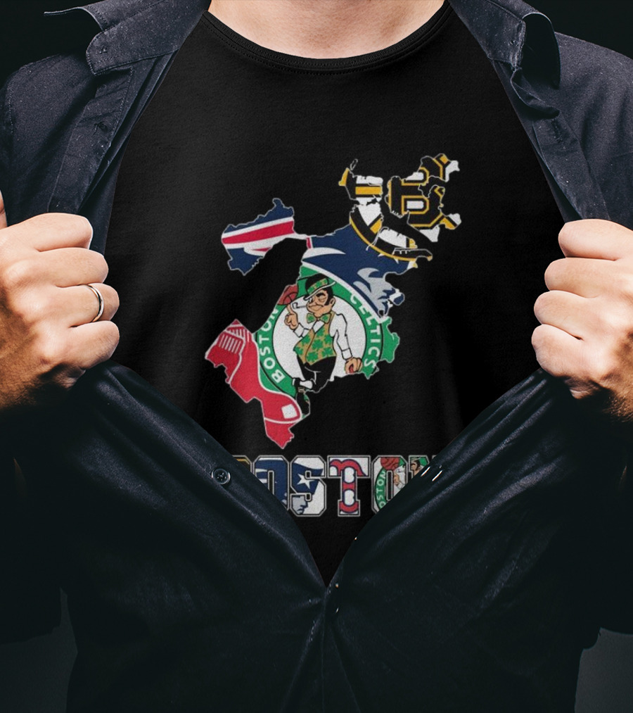 Boston Celtics Bruins Red Sox Patriots Boston Sports Pride T-Shirt