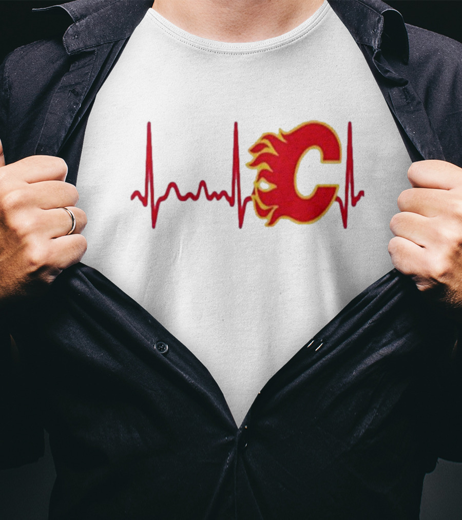 Calgary Flames Heartbeat T-Shirt