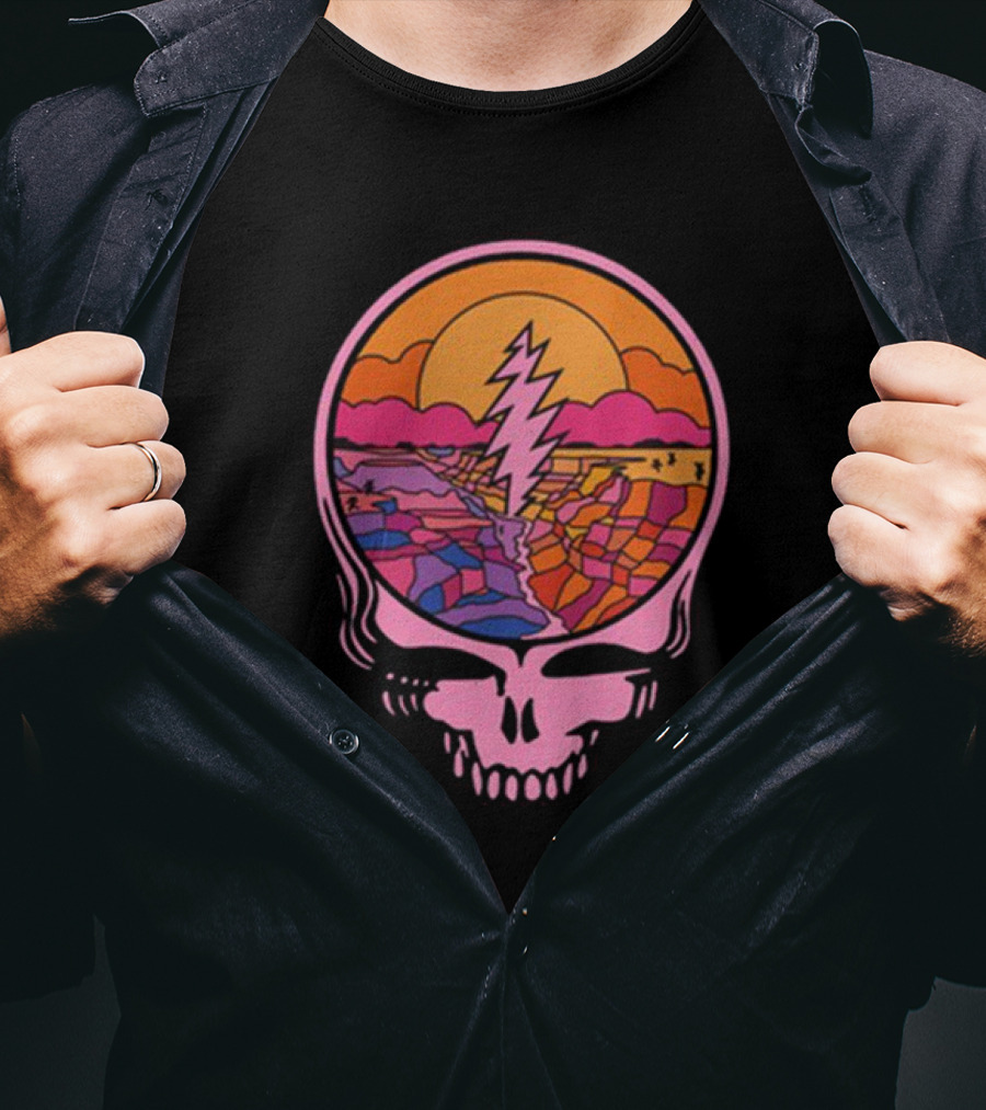 Grateful Dead The Canyon Steal Your Face Lightning Bolt Desert Sunset T-Shirt