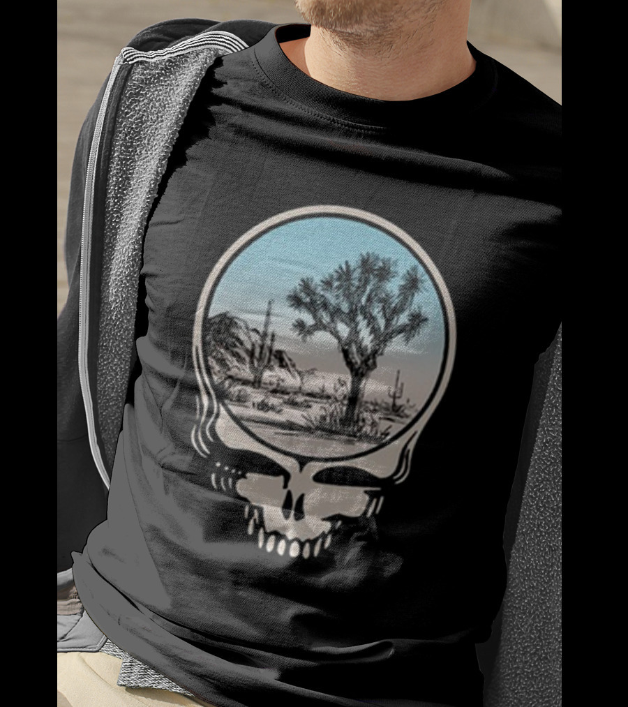 Grateful Dead Skull Desert Scene With Cacti And Joshua Tree T-Shirt