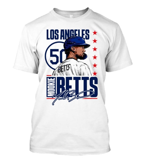 Mookie Betts 50 Los Angeles Dodgers Baseball Stars T-Shirt