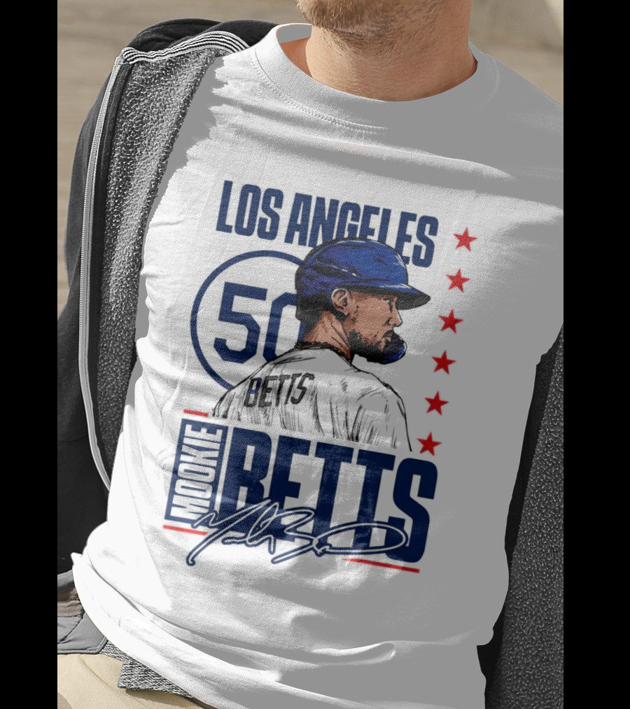 Mookie Betts 50 Los Angeles Dodgers Baseball Stars T-Shirt