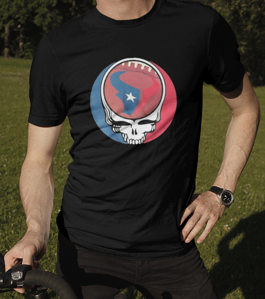 Original Houston Texans Grateful Dead Football Skull T-Shirt