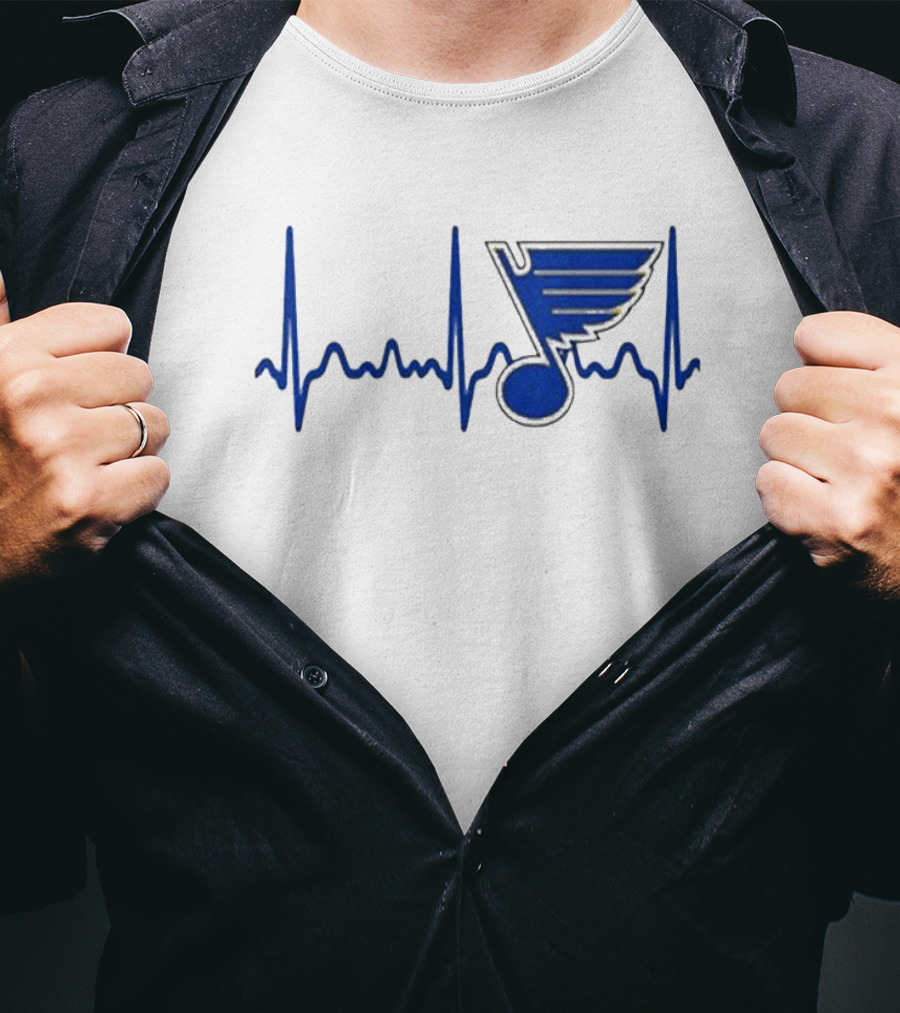 St Louis Blues Heartbeat Hockey T-Shirt