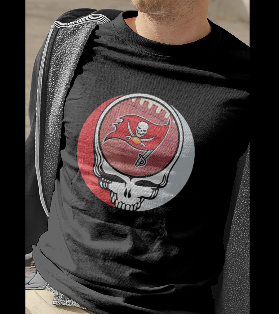 Tampa Bay Buccaneers Grateful Dead Skull Logo Custom T-Shirt