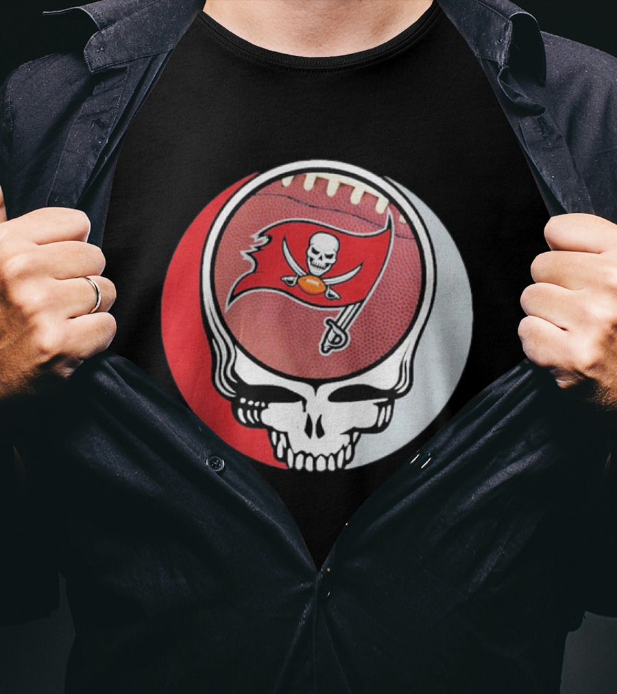 Tampa Bay Buccaneers Grateful Dead Skull Logo Custom T-Shirt