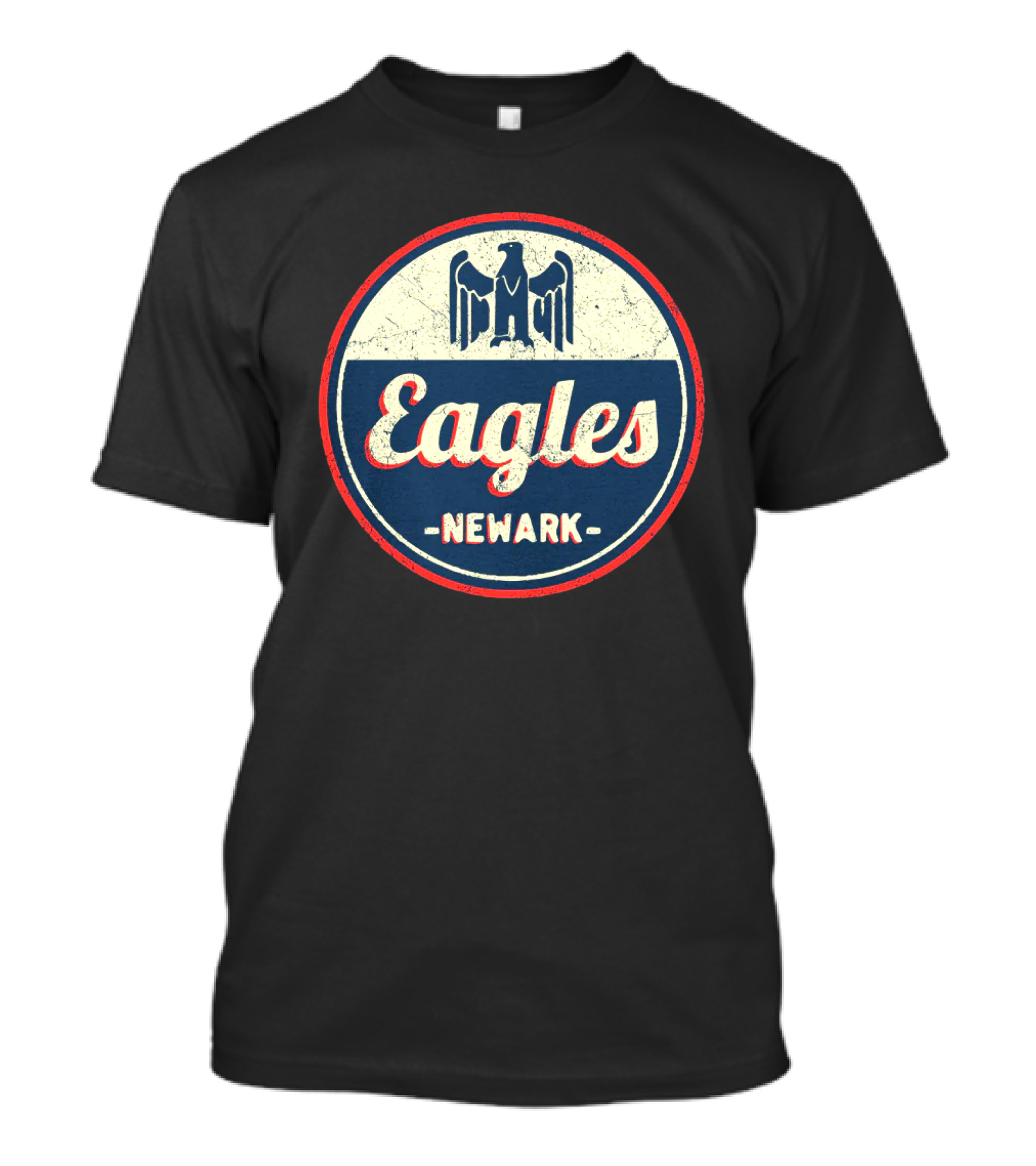 Eagles Newark Negro League Baseball Logo Retro Circle Badge T-Shirt