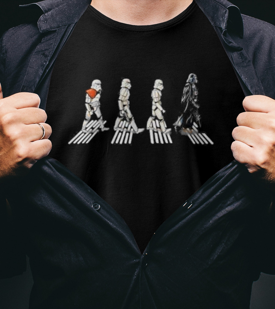 Nice Stormtrooper Darth Vader Star Wars Abbey Road Walkers T-Shirt