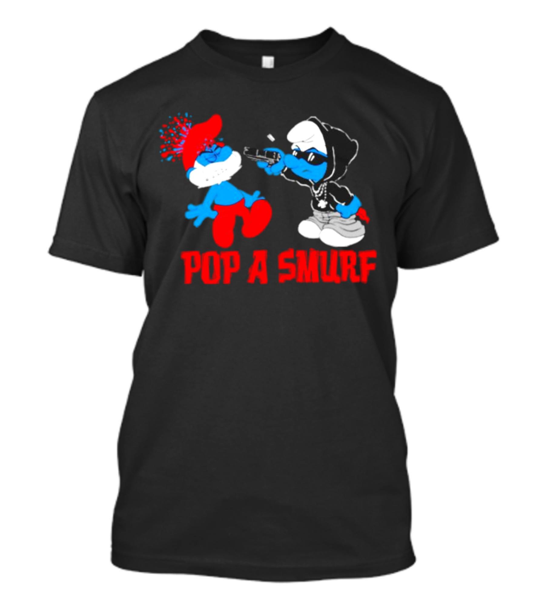 Pop A Smurf Gangster Smurf With Spray Can Urban T-Shirt