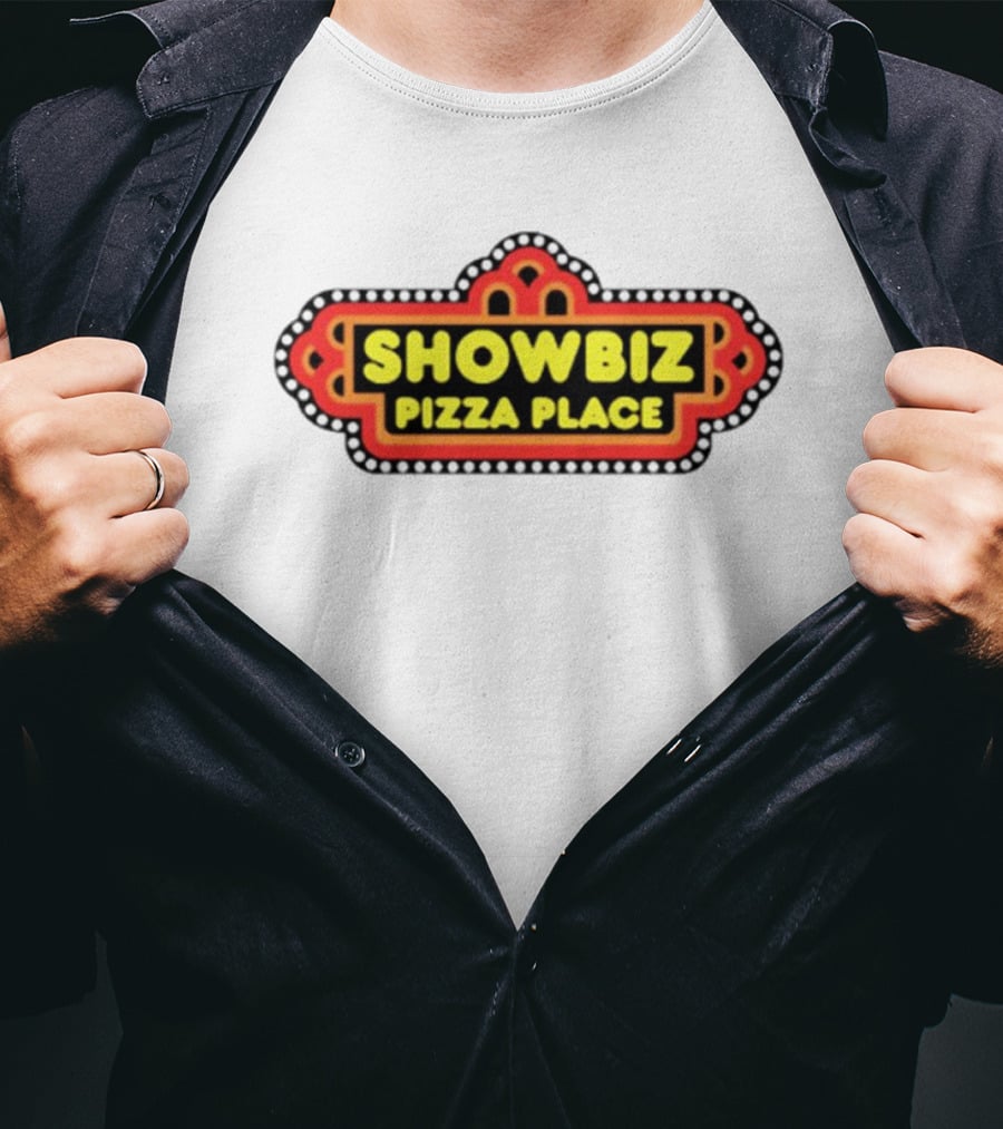 Showbiz Pizza Place Retro Neon Sign T-Shirt