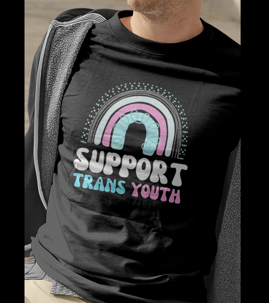 Support Trans Youth Rainbow Rights Ally Pride T-Shirt
