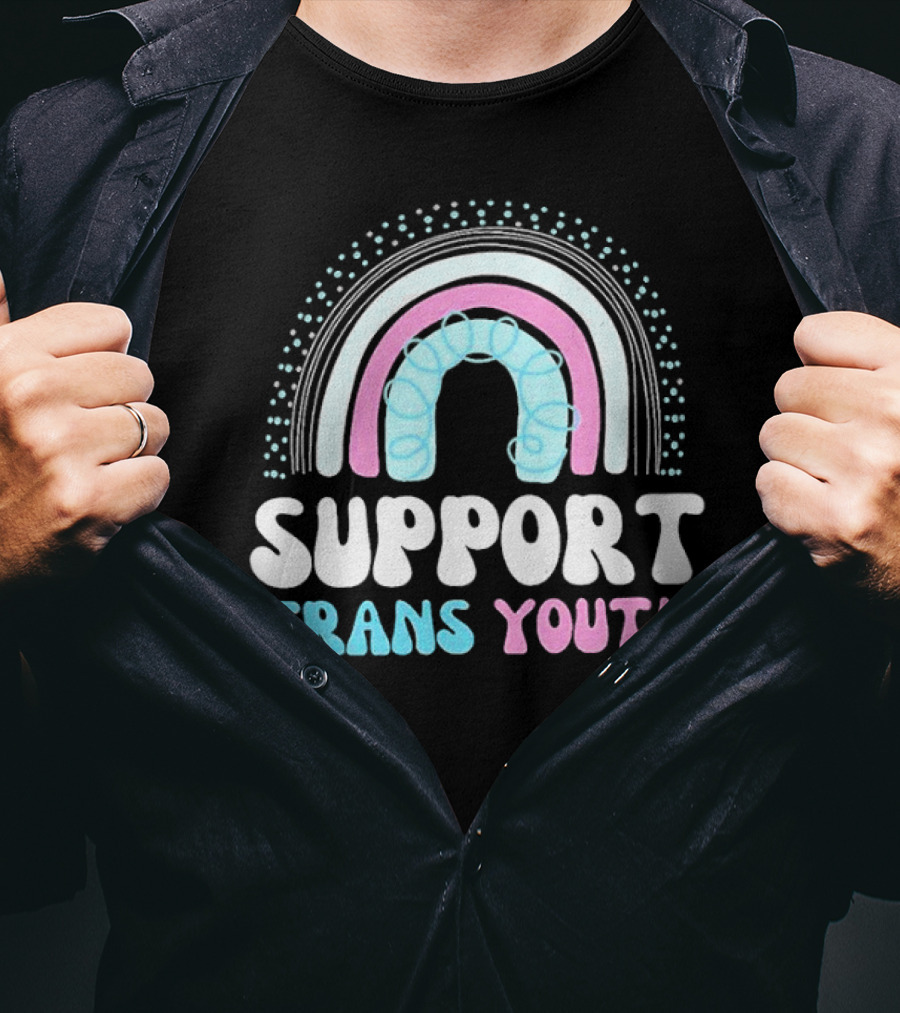 Support Trans Youth Rainbow Rights Ally Pride T-Shirt